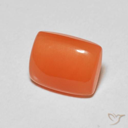 9,17 ctw natürlicher rötlich-orange Mondstein, Kissen, Lichtdurchlässig