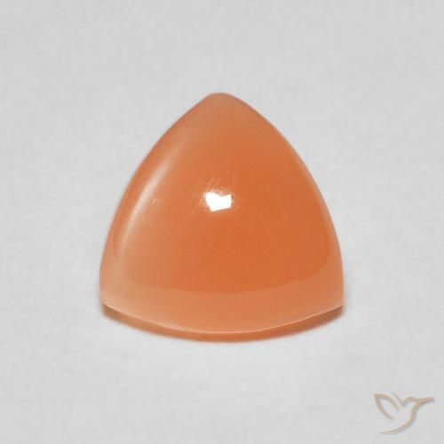 1.51ct Natürlicher Mittelorange Mondstein, Trillion, Lichtdurchlässig