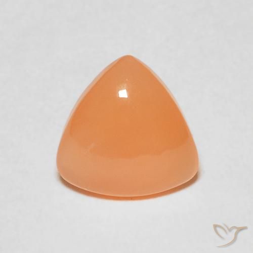 1.27ct Natürlicher Medium Light-Orange Mondstein, Trillion, Lichtdurchlässig