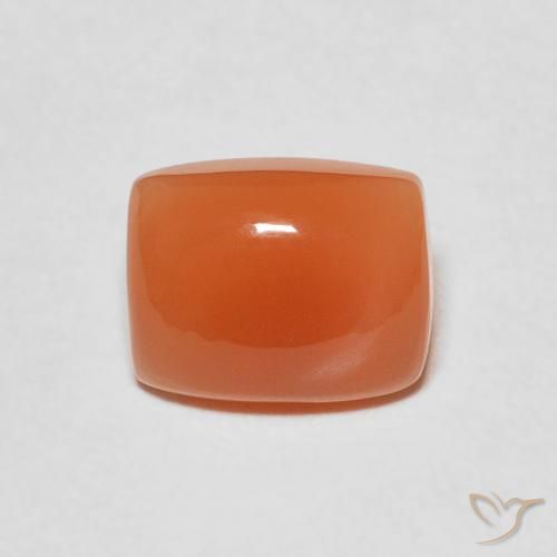 2.18ct Natürlicher tieforange Mondstein, Kissen, Lichtdurchlässig