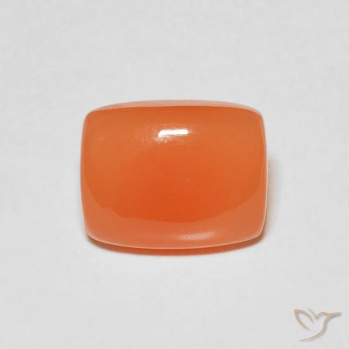 2.09ct Natürlicher Warme Aprikosenorange Mondstein, Kissen, Lichtdurchlässig