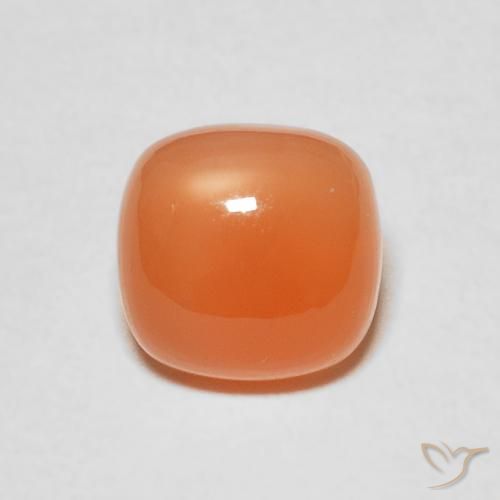 2.40ct Natürlicher rötlich-orange Mondstein, Kissen, Lichtdurchlässig