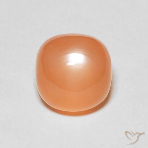 2.42ct Natürlicher Helles rötliches Orange Mondstein, Kissen, Lichtdurchlässig