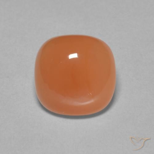 2.10ct Natürlicher rötlich-orange Mondstein, Kissen, Lichtdurchlässig