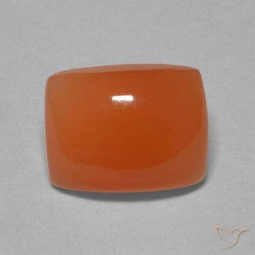2.39ct Natürlicher rötlich-orange Mondstein, Kissen, Lichtdurchlässig