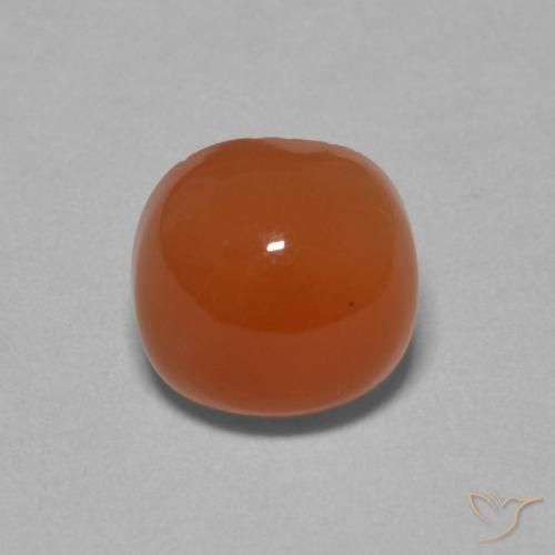 2.20ct Natürlicher rötlich-orange Mondstein, Kissen, Lichtdurchlässig