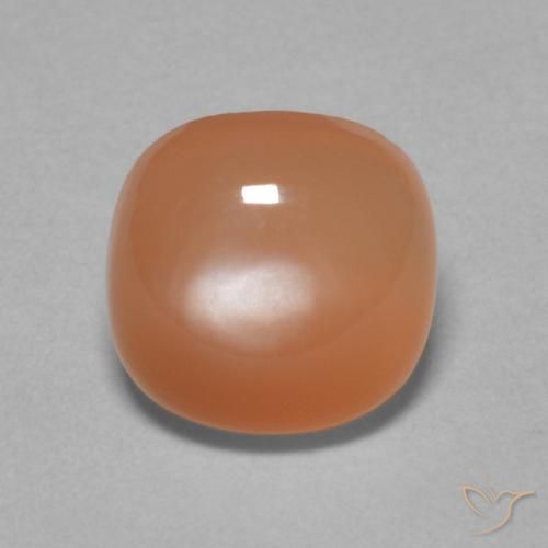 2.05ct Natürlicher Helles rötliches Orange Mondstein, Kissen, Lichtdurchlässig
