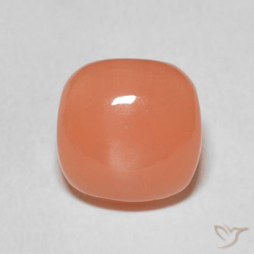 2.32ct Natürlicher Cantaloupe-Orange Mondstein, Kissen, Lichtdurchlässig