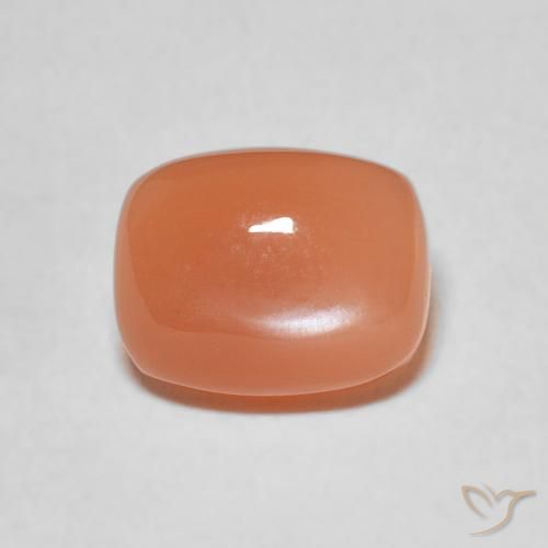 2.11ct Natürlicher Pfirsich-orange Mondstein, Kissen, Lichtdurchlässig