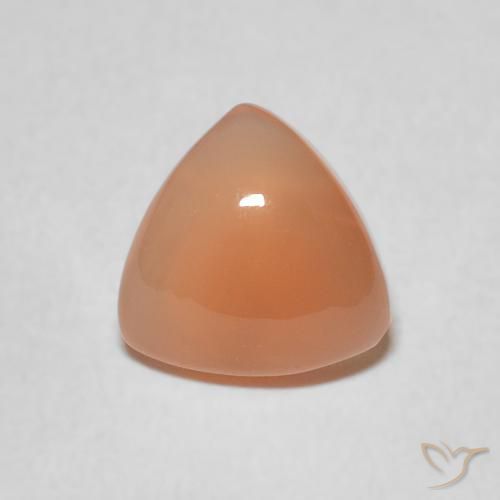 1.35ct Natürlicher Mittelorange Mondstein, Trillion, Lichtdurchlässig