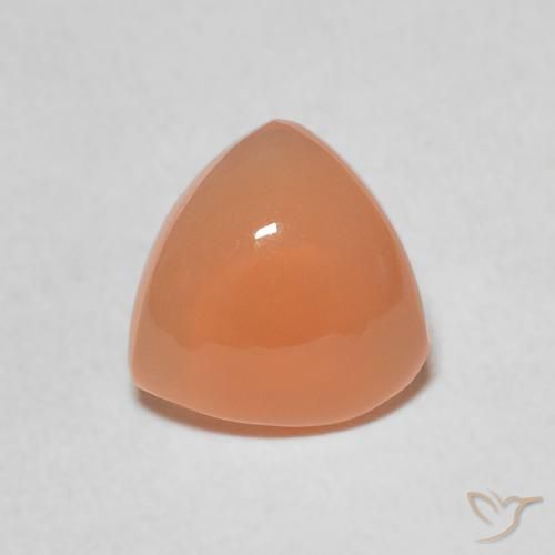 1.41ct Natürlicher Pfirsich-orange Mondstein, Trillion, Lichtdurchlässig