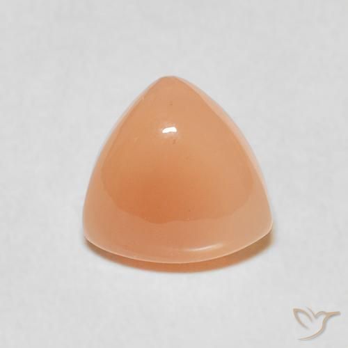 1.53ct Natürlicher Medium Light-Orange Mondstein, Trillion, Lichtdurchlässig