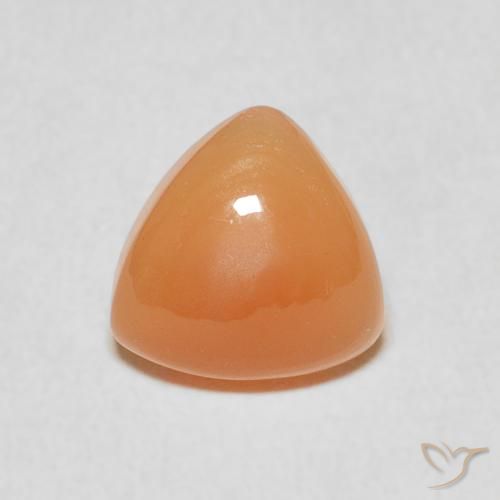 1.60ct Natürlicher Cantaloupe-Orange Mondstein, Trillion, Lichtdurchlässig