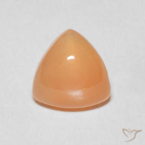 1.67ct Natürlicher Mittelorange Mondstein, Trillion, Lichtdurchlässig