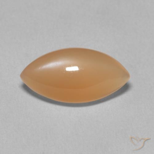 2.87ct Natürlicher Medium Light-Orange Mondstein, Marquise, Lichtdurchlässig