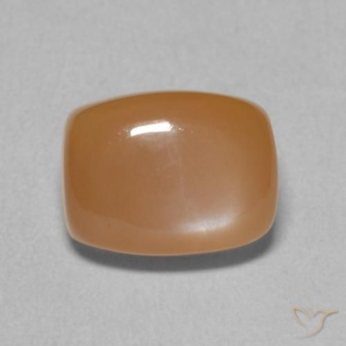 2.55ct Natürlicher rötlich-orange Mondstein, Kissen, Lichtdurchlässig