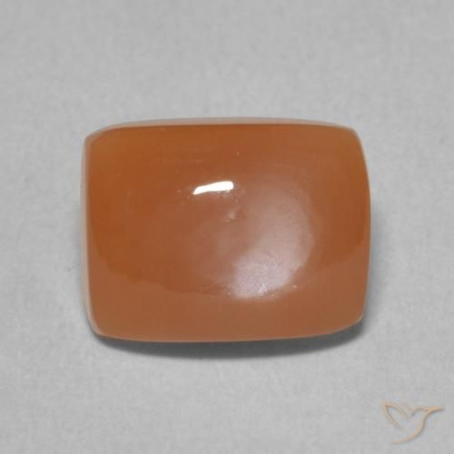 2.25ct Natürlicher tieforange Mondstein, Kissen, Lichtdurchlässig