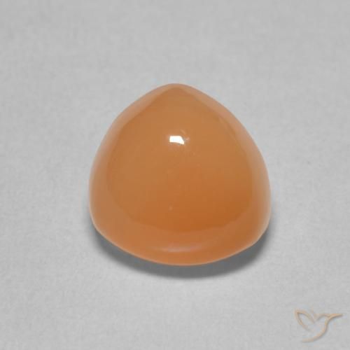 2.19ct Natürlicher Mittelorange Mondstein, Trillion, Lichtdurchlässig