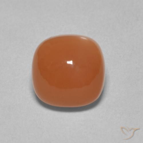 2.66ct Natürlicher rötlich-orange Mondstein, Kissen, Lichtdurchlässig