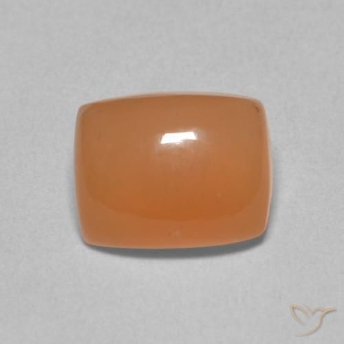 2.29ct Natürlicher Helles rötliches Orange Mondstein, Kissen, Lichtdurchlässig