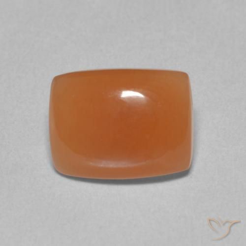 1.89ct Natürlicher tieforange Mondstein, Kissen, Lichtdurchlässig