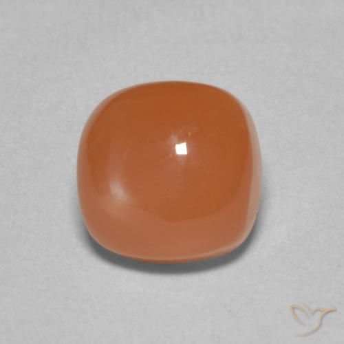 2.60ct Natürlicher rötlich-orange Mondstein, Kissen, Lichtdurchlässig
