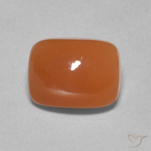 2.69ct Natürlicher rötlich-orange Mondstein, Kissen, Lichtdurchlässig