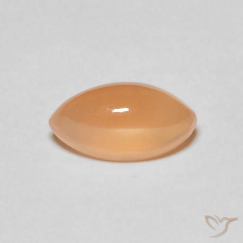 1.75ct Natürlicher Medium Light-Orange Mondstein, Marquise, Lichtdurchlässig