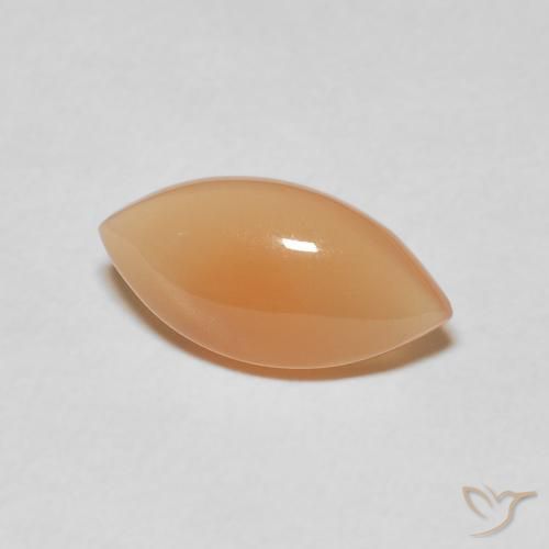 9,17 ctw natürlicher Cantaloupe-Orange Mondstein, Marquise, Lichtdurchlässig
