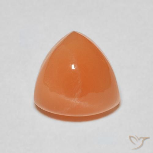 1.93ct Natürlicher Warme Aprikosenorange Mondstein, Trillion, Lichtdurchlässig