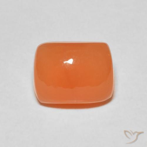 2.66ct Natürlicher tieforange Mondstein, Kissen, Lichtdurchlässig
