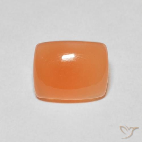 2.11ct Natürlicher Mittelorange Mondstein, Kissen, Lichtdurchlässig