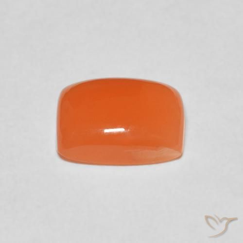 9,17 ctw natürlicher rötlich-orange Mondstein, Kissen, Lichtdurchlässig