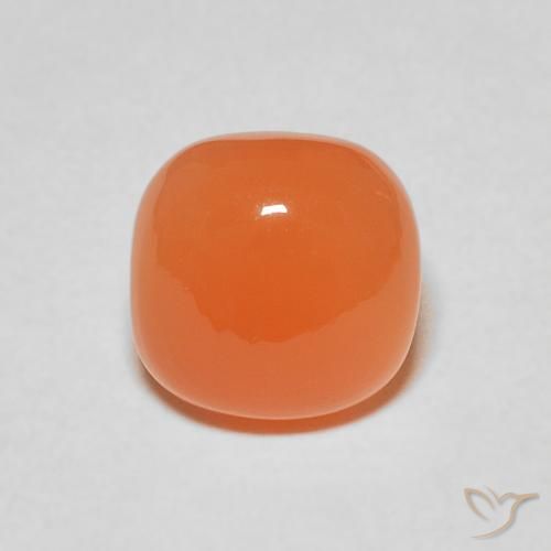 2.19ct Natürlicher tieforange Mondstein, Kissen, Lichtdurchlässig