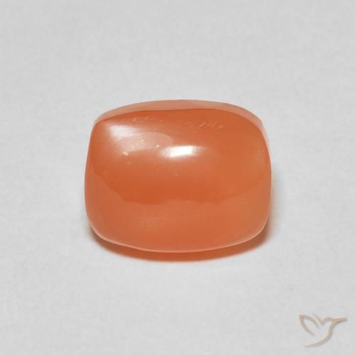 2.21ct Natürlicher tieforange Mondstein, Kissen, Lichtdurchlässig