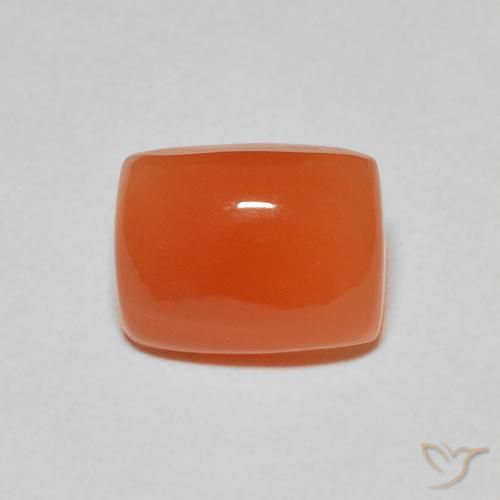 2.35ct Natürlicher tiefrötlich-orange Mondstein, Kissen, Lichtdurchlässig