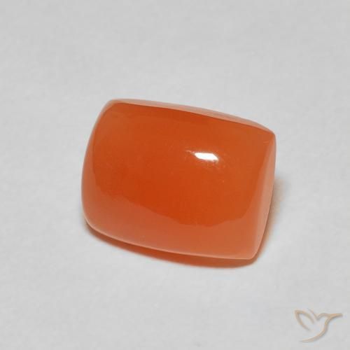 9,17 ctw natürlicher tiefrötlich-orange Mondstein, Kissen, Lichtdurchlässig
