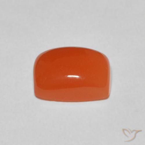 9,17 ctw natürlicher tiefrötlich-orange Mondstein, Kissen, Lichtdurchlässig