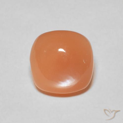 1.99ct Natürlicher Helles rötliches Orange Mondstein, Kissen, Lichtdurchlässig