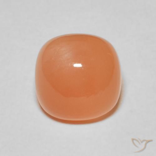 2.38ct Natürlicher Helles rötliches Orange Mondstein, Kissen, Lichtdurchlässig