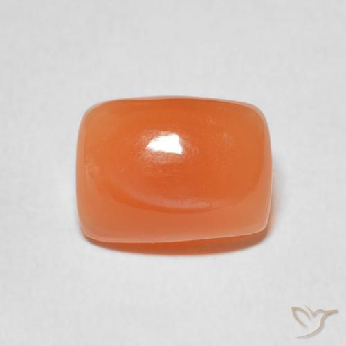 2.40ct Natürlicher rötlich-orange Mondstein, Kissen, Lichtdurchlässig