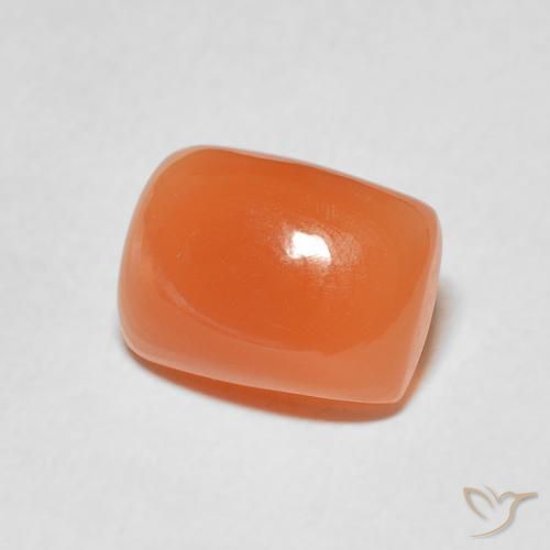 9,17 ctw natürlicher rötlich-orange Mondstein, Kissen, Lichtdurchlässig