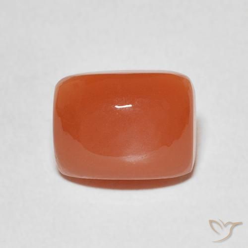 2.61ct Natürlicher rötlich-orange Mondstein, Kissen, Lichtdurchlässig