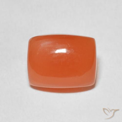 2.57ct Natürlicher Mittelorange Mondstein, Kissen, Lichtdurchlässig