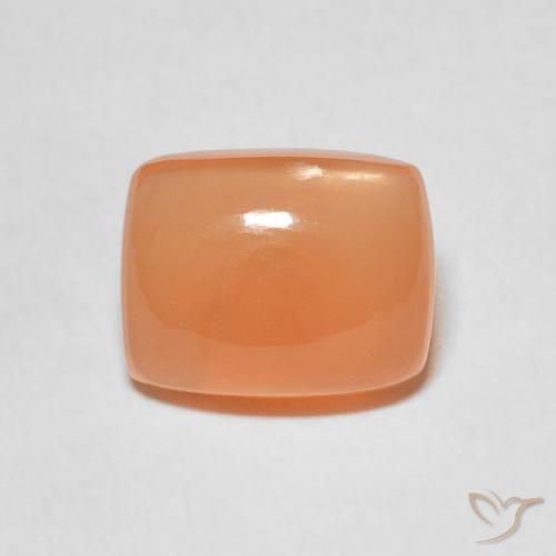 2.44ct Natürlicher Warme Aprikosenorange Mondstein, Kissen, Lichtdurchlässig