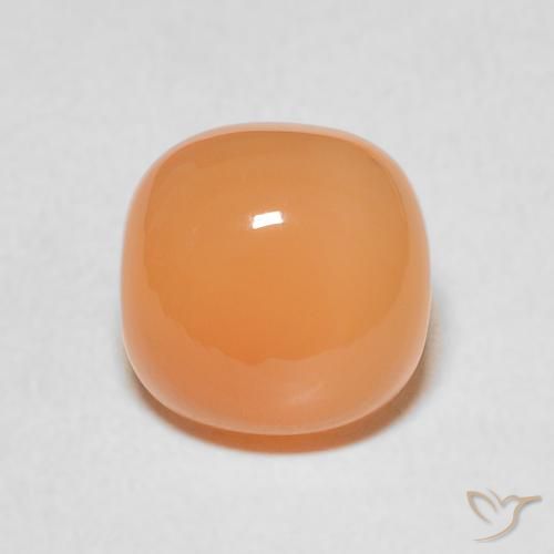 2.16ct Natürlicher Warme Aprikosenorange Mondstein, Kissen, Lichtdurchlässig