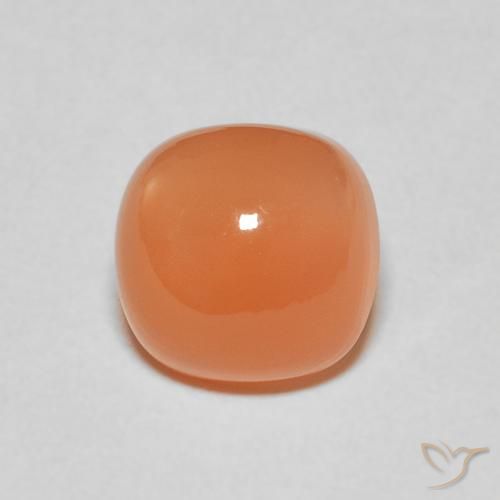 2.52ct Natürlicher hellorange Mondstein, Kissen, Lichtdurchlässig