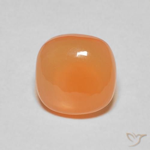 2.07ct Natürlicher Warme Aprikosenorange Mondstein, Kissen, Lichtdurchlässig, Photo A