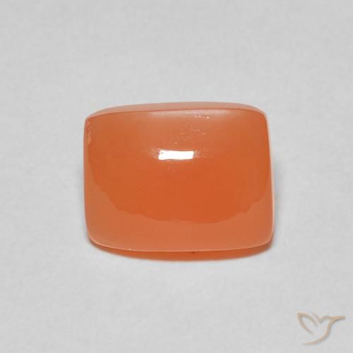 2.40ct Natürlicher tieforange Mondstein, Kissen, Lichtdurchlässig