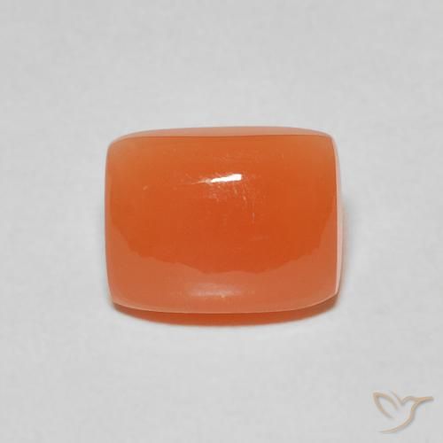 2.18ct Natürlicher rötlich-orange Mondstein, Kissen, Lichtdurchlässig